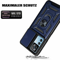 Outdoor Panzer Hülle für Xiaomi 12T / 12T Pro mit Kameraschutz Ringhalter Blau