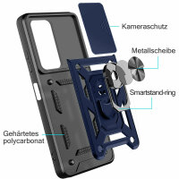 Outdoor Panzer Hülle für Xiaomi 12T / 12T Pro mit Kameraschutz Ringhalter Blau