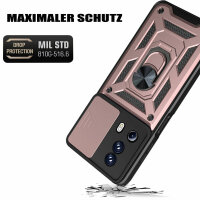 Outdoor Panzer Hülle Xiaomi 13 Lite Handyhülle mit Kameraschutz Ringhalter Case Rosegold