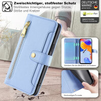 Handykette Xiaomi Hülle mit Band Handyhülle Kartenfächer PU Leder Umhängetasche Redmi Note 11 Pro / Redmi Note 12 Pro 4G Hellblau