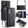 Handykette Xiaomi Hülle mit Band Handyhülle Kartenfächer PU Leder Umhängetasche Redmi Note 12 5G / Poco X5 5G Schwarz