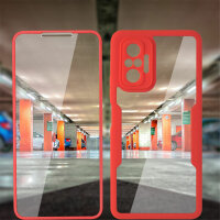 360° Grad Hülle Xiaomi Redmi Note 10 Pro vollschutz Integriertem Displayschutz Rot