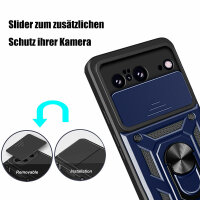 Outdoor Panzer Hülle Google Pixel 8 Handyhülle mit Kameraschutz Ringhalter Cover Blau