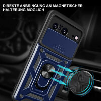 Outdoor Panzer Hülle Google Pixel 8 Handyhülle mit Kameraschutz Ringhalter Cover Blau