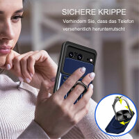 Outdoor Panzer Hülle Google Pixel 8 Handyhülle mit Kameraschutz Ringhalter Cover Blau