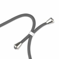 Handy Hülle mit Band Schutzhülle Handykette Seil Silikon Handy Tasche mit Schnur Samsung Galaxy A42 5G Grau