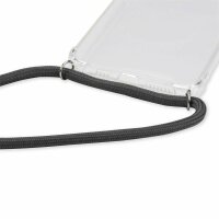 Handy Hülle mit Band Schutzhülle Handykette Seil Silikon Handy Tasche mit Schnur Samsung Galaxy A42 5G Grau