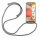 Handy Hülle mit Band Schutzhülle Handykette Seil Silikon Handy Tasche mit Schnur Samsung Galaxy A42 5G Grau