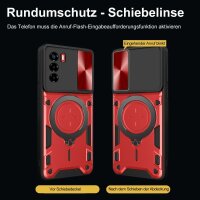 Outdoor Panzer Hülle für ZTE Handyhülle mit Slide Kameraschutz Ringhalter Bumper Blade V10 Vita Rot