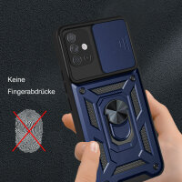 Outdoor Panzer Hülle für Samsung Galaxy A51 mit Kameraschutz Ringhalter  Blau