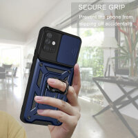 Outdoor Panzer Hülle für Samsung Galaxy A51 mit Kameraschutz Ringhalter  Blau
