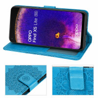 Hülle für Oppo Find X5 Lite, Flipcase Handyhülle Schutzhülle Klapphülle Etui TPU Blau