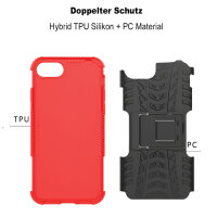 Handy Tasche für Apple iPhone Panzer Cover Case Schutz Hülle Etui Schale Bumper Apple iPhone SE 2020 Rot