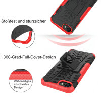 Handy Tasche für Apple iPhone Panzer Cover Case Schutz Hülle Etui Schale Bumper Apple iPhone SE 2020 Rot