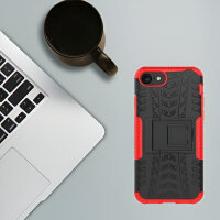 Handy Tasche für Apple iPhone Panzer Cover Case Schutz Hülle Etui Schale Bumper Apple iPhone SE 2020 Rot