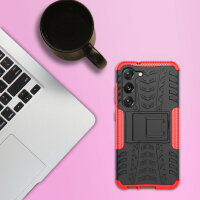 Outdoor Hülle für Samsung Galaxy S23 Handyhülle Handy Tasche Bumper TPU Silikon Rot
