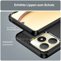 Hülle für Realme Note 50 Handyhülle Carbon Handy Tasche Backcover Bumper Case