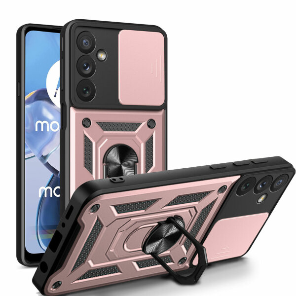 Outdoor Panzer Hülle für Samsung Galaxy A34 5G mit Kameraschutz Ringhalter  Rosegold