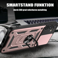 Outdoor Panzer Hülle für Samsung Galaxy A34 5G mit Kameraschutz Ringhalter  Rosegold