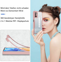 360° Grad Hülle Xiaomi Redmi Note 10 5G vollschutz Integriertem Displayschutz Rosa