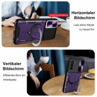Outdoor Panzer Hülle für ZTE Handyhülle mit Slide Kameraschutz Ringhalter Bumper Blade A53 / A53+ Lila