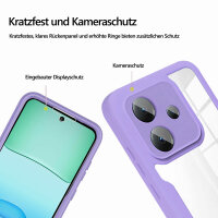 360 Grad Handyhülle für Xiaomi Redmi 13 /Poco M6 Schutz Hülle mit Displayschutz  Lila