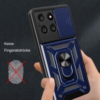 Outdoor Panzer Hülle Honor X6A Handyhülle mit Slide Kameraschutz Ringhalter Blau