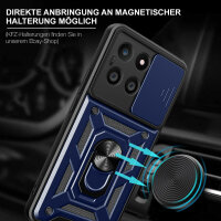 Outdoor Panzer Hülle Honor X6A Handyhülle mit Slide Kameraschutz Ringhalter Blau