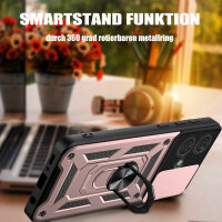 Outdoor Panzer Hülle Motorola Edge 40 Neo Handyhülle mit Kameraschutz Ringhalter Rosegold