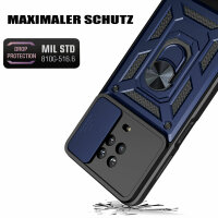 Outdoor Panzer Hülle Nokia G10 G20 Handyhülle mit Slide Kameraschutz Ringhalter Blau