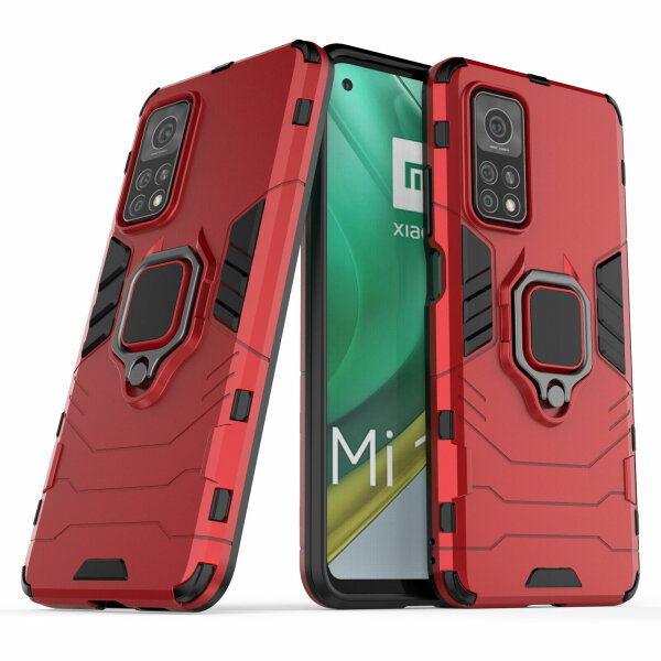 Xiaomi Handy Tasche Ring Case Hülle Schutzhülle Back Cover TPU Outdoor Bumper BF Poco M4 Pro 5G / Redmi Note 11 5G Rot