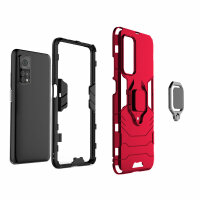 Xiaomi Handy Tasche Ring Case Hülle Schutzhülle Back Cover TPU Outdoor Bumper BF Poco M4 Pro 5G / Redmi Note 11 5G Rot