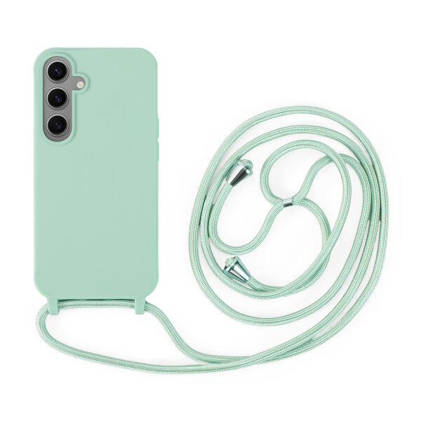 Handykette für Samsung Hanyhülle mit Band Hülle mit Kodel Smartphone Halskette Galaxy S24 Mintgrün