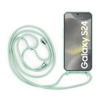 Handykette für Samsung Hanyhülle mit Band Hülle mit Kodel Smartphone Halskette Galaxy S24 Mintgrün