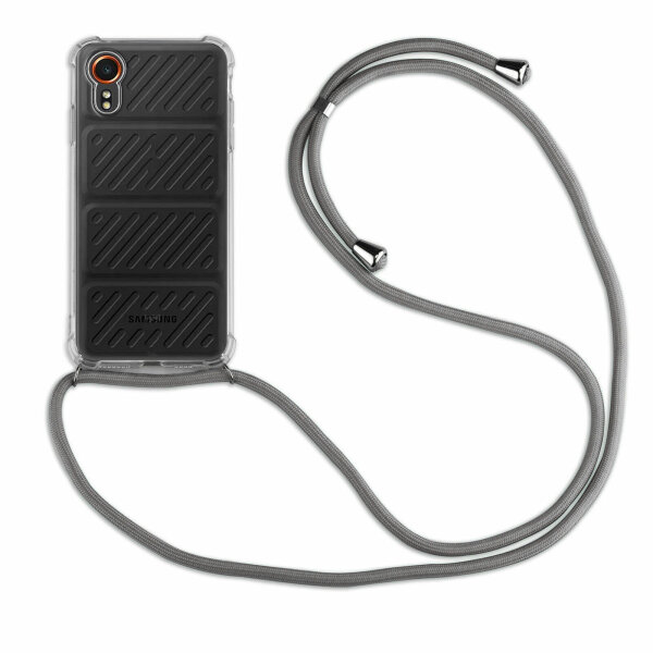 Handykette für Samsung Galaxy Xcover 7 Handyhülle mit Band Case Hülle mit Kordel Grau