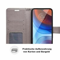 Handy Tasche für ZTE Blade Hülle Schutzhülle Klapphülle Flip Case Schale Etui BF Grau Blade A31