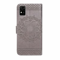Handy Tasche für ZTE Blade Hülle Schutzhülle Klapphülle Flip Case Schale Etui BF Grau Blade A31