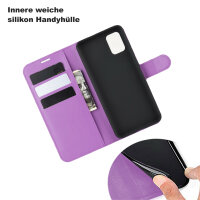 Handy Tasche für Samsung Galaxy A51 SM-A515 Hülle Case Buchhülle Klapphülle TPU PU-Leder Lila