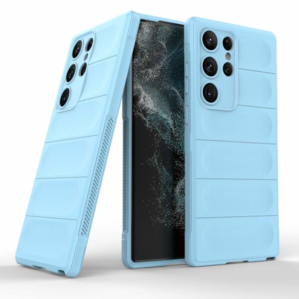 Hülle für Samsung Galaxy S23 Ultra Handyhülle Handy Tasche Back Cover Bumper TPU Hellblau