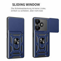 Outdoor Panzer Hülle Xiaomi Redmi 13 /Poco M6 Handyhülle Kameraschutz Ringhalter Blau