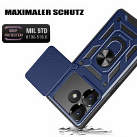 Outdoor Panzer Hülle Xiaomi Redmi 13 /Poco M6 Handyhülle Kameraschutz Ringhalter Blau