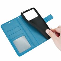 Handyhülle Hülle für Xiaomi POCO M4 Pro 4G, Handy Tasche Schutz Flip Case Schale Blau