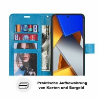 Handyhülle Hülle für Xiaomi POCO M4 Pro 4G, Handy Tasche Schutz Flip Case Schale Blau