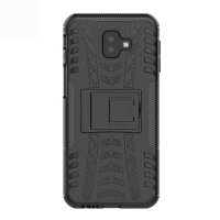 Handy Tasche für Samsung Galaxy Case Panzer Hülle Cover Schutzhülle Etui Bumper Galaxy J6+ Schwarz