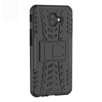 Handy Tasche für Samsung Galaxy Case Panzer Hülle Cover Schutzhülle Etui Bumper Galaxy J6+ Schwarz