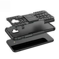 Handy Tasche für Samsung Galaxy Case Panzer Hülle Cover Schutzhülle Etui Bumper Galaxy J6+ Schwarz