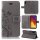 Huawei Handy Tasche Handyhülle Schutz Hülle Blumen Flip Cover Buch Case Etui Huawei Y6 2019 Grau