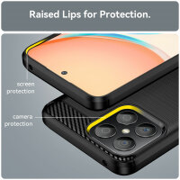 Carbon Hülle für Honor X8 Handyhülle Back Cover Handy Tasche Bumper in Schwarz