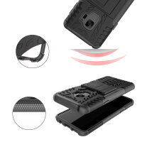Handy Tasche für Samsung Galaxy Case Panzer Hülle Cover Schutzhülle Etui Bumper Galaxy S9 SM-G960 Schwarz