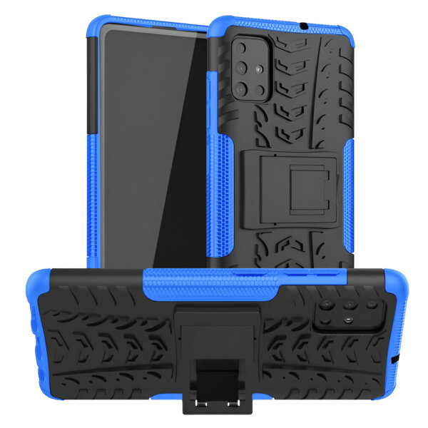Handy Tasche für Samsung Galaxy Case Panzer Hülle Cover Schutzhülle Etui Bumper Galaxy A51 SM-A515 Blau